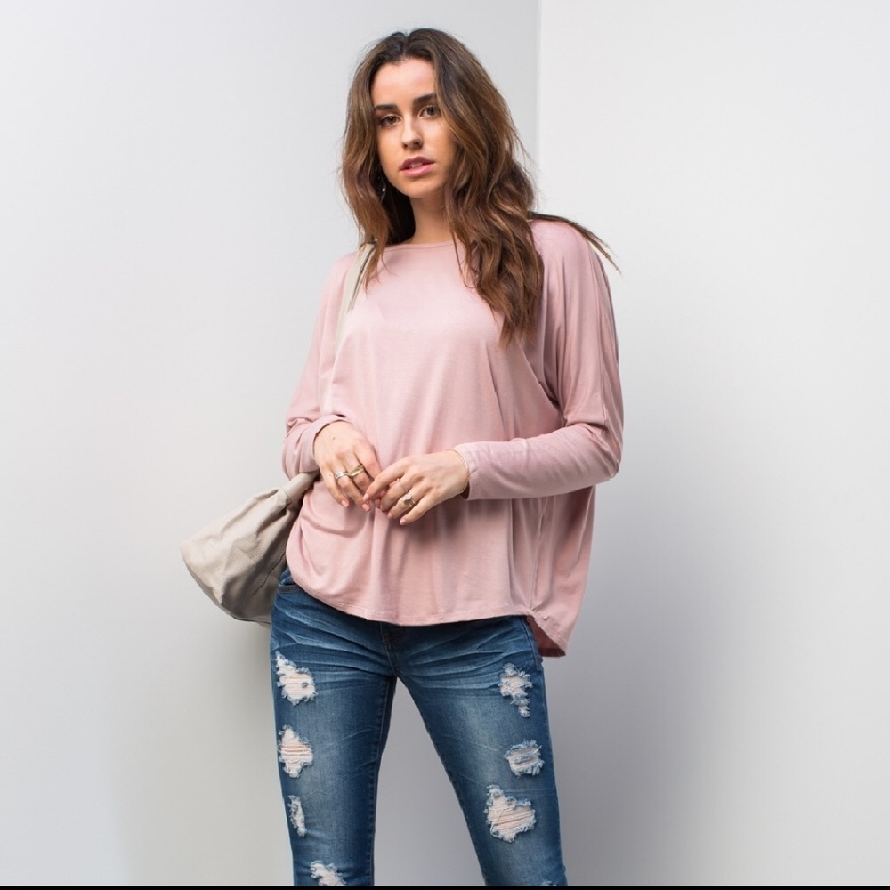 Dusty Rose Crochet Detail Top - Picture 8 of 8